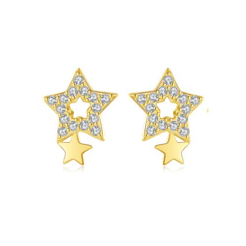 Pendientes de Micro Pavé de Zirconía Cúbica en Plata de Ley, Plata de ley 925, Joyería & micro arcilla de zirconia cúbica & para mujer, 10.30x8.10mm, Vendido por Par