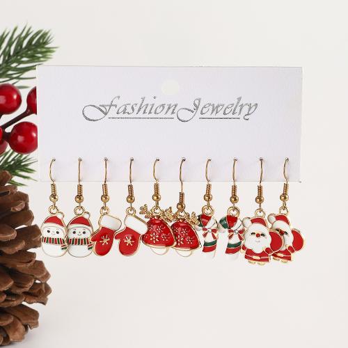 Christmas Earrings, Tibetan Style, Christmas Design & fashion jewelry & for woman, Sold By Set