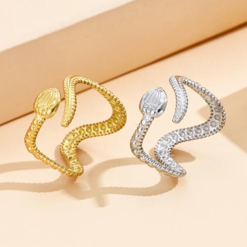 Stainless Steel Finger Ring, 304 Stainless Steel, Snake, fashion jewelry & for woman, more colors for choice, US Ring Size:7, Sold By PC