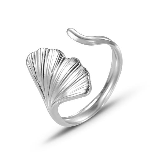 Stainless Steel Finger Ring, 304 Stainless Steel, Ginkgo Leaf, fashion jewelry & for woman, more colors for choice, US Ring Size:7, Sold By PC