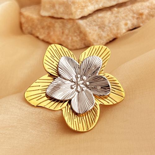 Stainless Steel Finger Ring, 304 Stainless Steel, Flower, fashion jewelry & for woman, Sold By PC