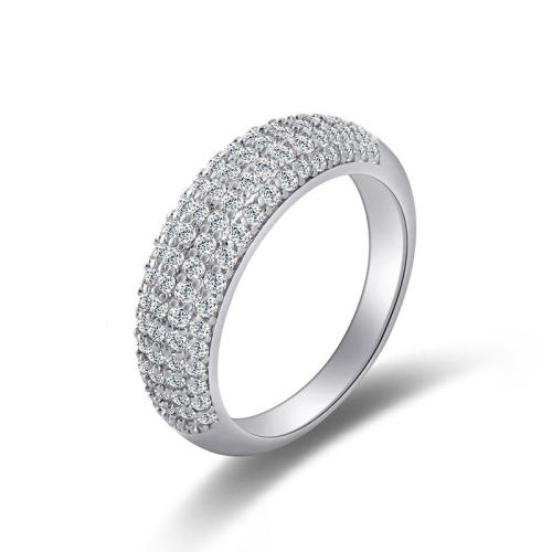 Cubic Zirconia Micro Pave Brass Ring, fashion jewelry & micro pave cubic zirconia & for woman, more colors for choice, US Ring Size:8, Sold By PC