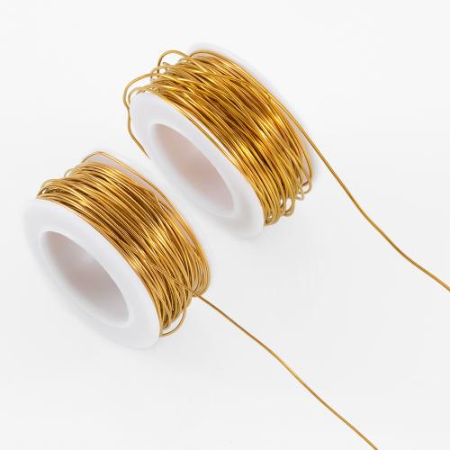 Tiger Tail Wire, 304 Stainless Steel, Vacuum Ion Plating, DIY, golden, 0.50mm, Approx 10m/Spool, Sold By Spool