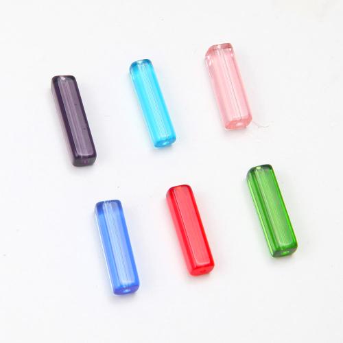 Mode Glasperlen, Glas, Rechteck, DIY, keine, 20x6mm, 19PCs/Strang, verkauft von Strang