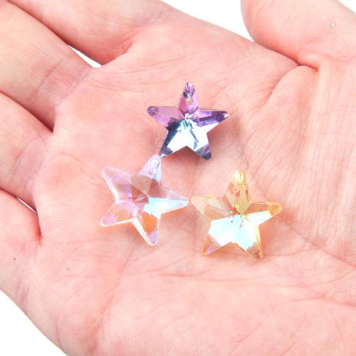 Gemstone Pendants Jewelry, Glass, Star, DIY, more colors for choice, 20mm, 4PCs/Bag, Sold By Bag