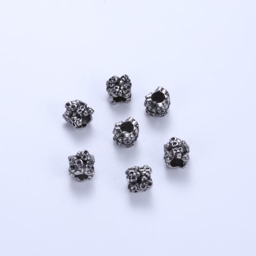 Stainless Steel Beads, 304 Stainless Steel, Skull, plated, DIY, Sold By PC