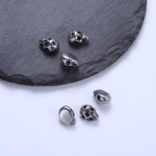 Stainless Steel Beads, 304 Stainless Steel, Skull, plated, DIY, Sold By PC