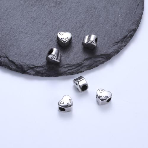 Stainless Steel Beads, 304 Stainless Steel, Heart, plated, DIY, Sold By PC