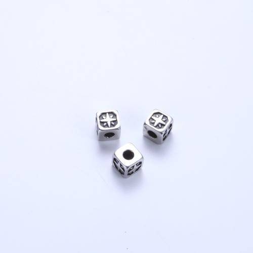 Stainless Steel Beads, 304 Stainless Steel,  Square, plated, DIY, Sold By PC