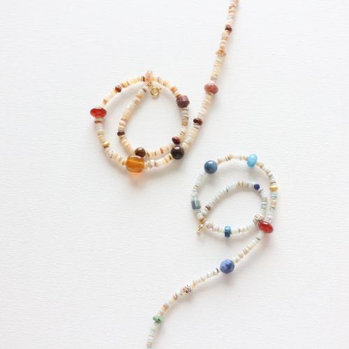 Natural Gemstone Necklace, fashion jewelry, more colors for choice, Length:38 cm, Sold By PC