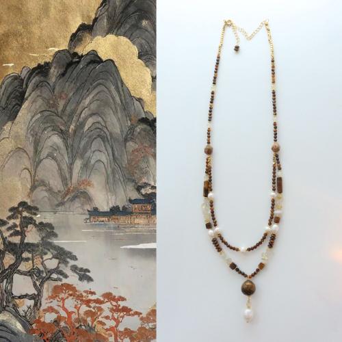 Collier bijoux de pierre gemme, avec perle d'eau douce cultivée & laiton, avec 5cm chaînes de rallonge, bijoux de mode, couleurs mélangées, Longueur:45 cm, Vendu par PC