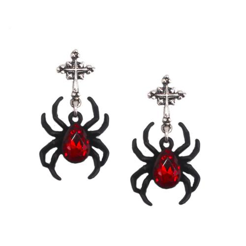 Tibetan Style Stud Earring, with Acrylic, Spider, plated, fashion jewelry & different styles for choice & for woman, mixed colors, Sold By Pair