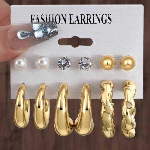 Bijoux boucles d'oreilles, plastique revêtu de cuivre, Placage, bijoux de mode & styles différents pour le choix & pour femme, plus de couleurs à choisir, Vendu par fixé