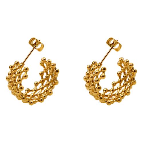 Boucle d'oreille Acier Titane, Placage, pour femme, Or, Vendu par paire