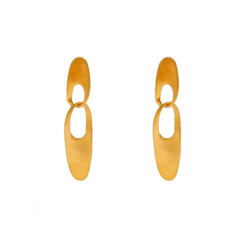 Titanium Steel  Earring, plated, for woman, gold, Sold By Pair