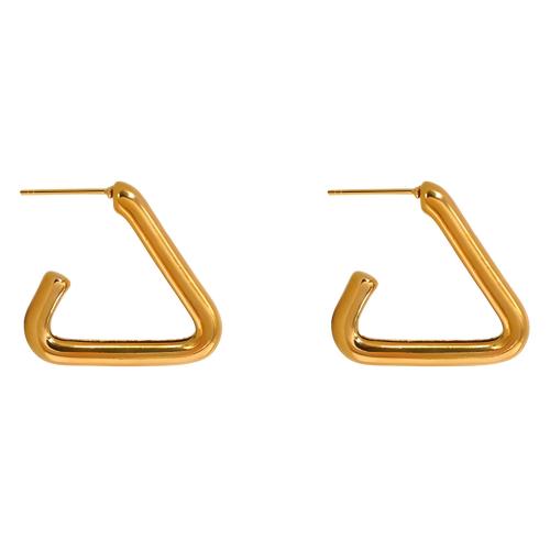 Titanium Steel  Earring, plated, for woman, gold, Sold By Pair