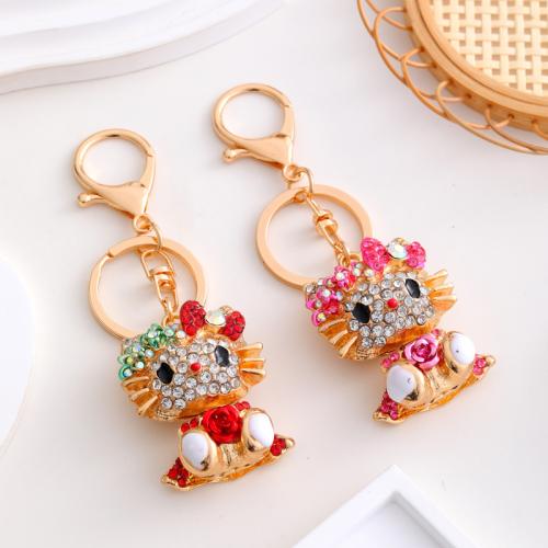 Bag Purse Charms Keyrings Keychains, Tibetan Style, portable & with rhinestone, more colors for choice, Sold By PC