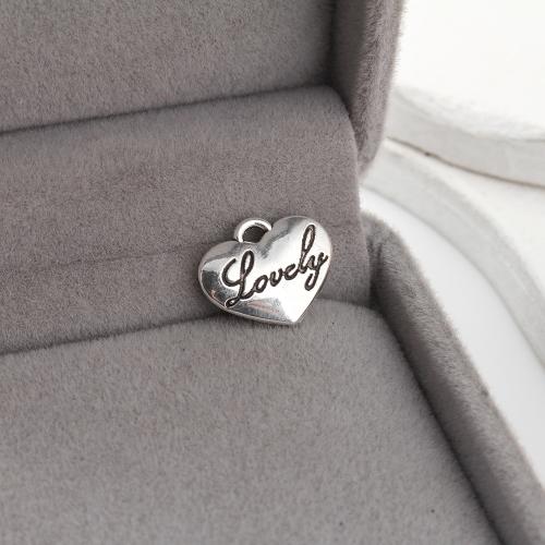 Tibetan Style Heart Pendants, antique silver color plated, DIY, 14x2x11mm, 850PCs/KG, Sold By KG