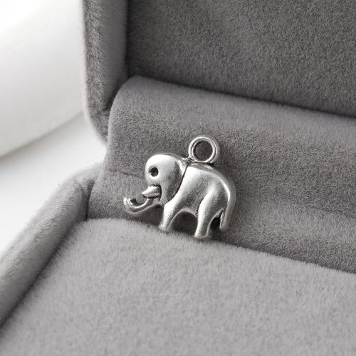 Zinklegierung Tier Anhänger, Elephant, antik silberfarben plattiert, DIY, 14x3x14mm, 1000PCs/kg, verkauft von kg