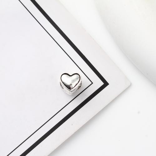 Tibetan Style Heart Beads, antique silver color plated, DIY, 8x6x8mm, 900PCs/KG, Sold By KG