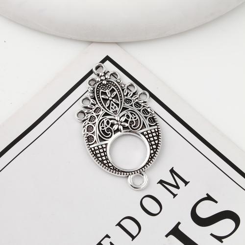 Tibetan Style Connector, antique silver color plated, multihole & DIY, 45x25x2mm, 200PCs/KG, Sold By KG