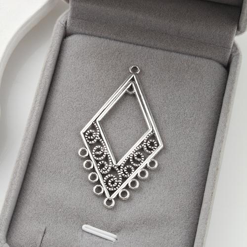 Tibetan Style Connector, Rhombus, antique silver color plated, DIY & 1/9 loop, 30x1x56mm, 200PCs/KG, Sold By KG