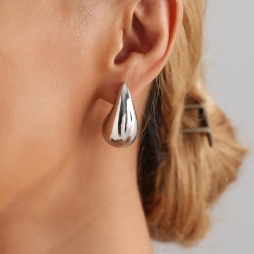 Tibetan Style Stud Earring, Teardrop, punk style & for woman, 31mm, Sold By Pair