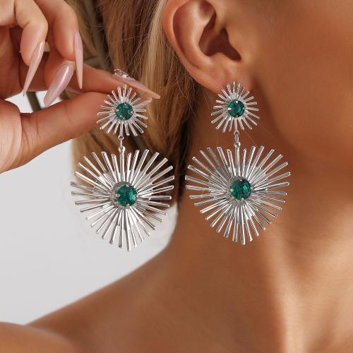 aleación de zinc Pendientes con Colgantes, Corazón, chapado, Joyería & para mujer & con diamantes de imitación, más colores para la opción, 78mm, Vendido por Par