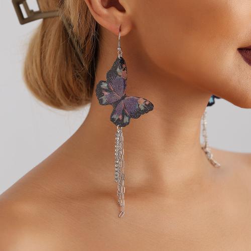 Tibetan Style Drop Earring, with Plastic, Butterfly, plated, different styles for choice & for woman, Sold By Pair