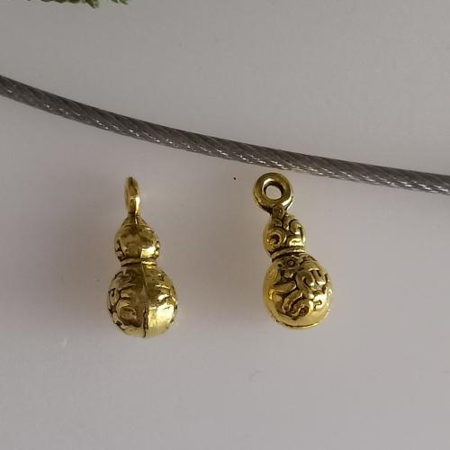 Tibetan Style Pendants, Calabash, antique gold color plated, DIY, 7x17mm, 1000PCs/Bag, Sold By Bag