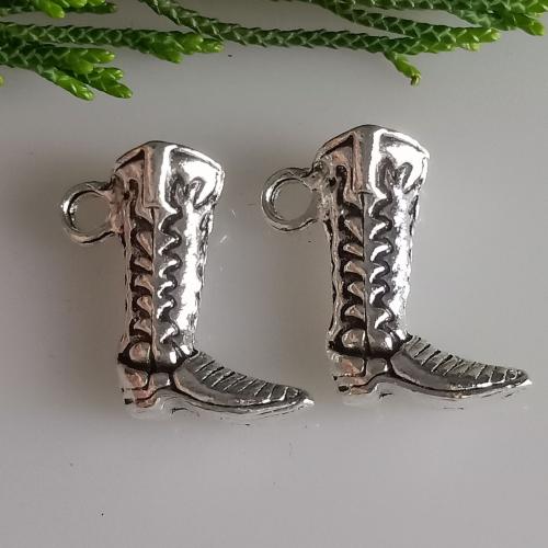 Pendentifs de chaussures en alliage de zinc, Plaqué de couleur d'argent, DIY, 21x21mm, 100PC/sac, Vendu par sac