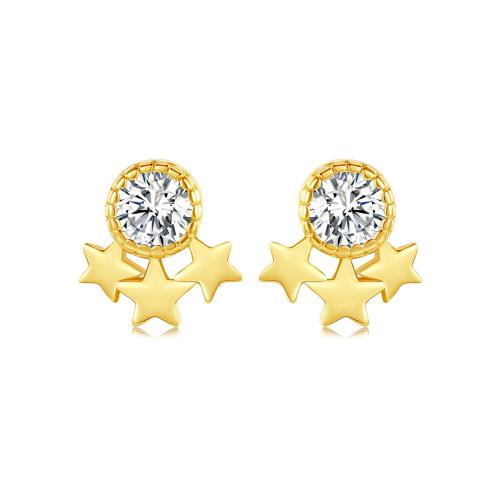 Pendientes de Micro Pavé de Zirconía Cúbica en Plata de Ley, Plata de ley 925, Joyería & micro arcilla de zirconia cúbica & para mujer, 6.50x6.30mm, Vendido por Par