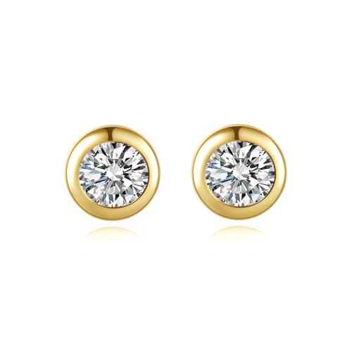 Pendientes de Micro Pavé de Zirconía Cúbica en Plata de Ley, Plata de ley 925, Joyería & micro arcilla de zirconia cúbica & para mujer, 3.40x3.40mm, Vendido por Par