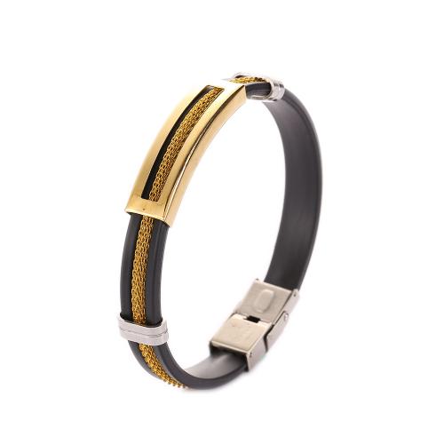 Silikon Armbänder, 201 Edelstahl, mit Silikon, Modeschmuck & unisex, Länge:ca. 22 cm, verkauft von PC