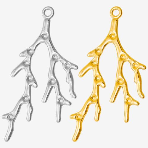 Stainless Steel Pendant Setting, 304 Stainless Steel, Branch, Vacuum Ion Plating, DIY, more colors for choice, 30x59mm, Sold By PC