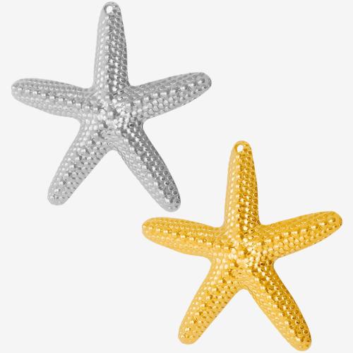 Stainless Steel Animal Pendants, 304 Stainless Steel, Starfish, Vacuum Ion Plating, DIY, more colors for choice, 58x57mm, Sold By PC