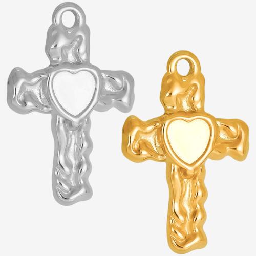 Stainless Steel Pendant Setting, 304 Stainless Steel, Cross, Vacuum Ion Plating, DIY, more colors for choice, 20x30mm, Sold By PC