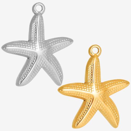 Stainless Steel Animal Pendants, 304 Stainless Steel, Starfish, Vacuum Ion Plating, DIY, more colors for choice, 25x27mm, Sold By PC