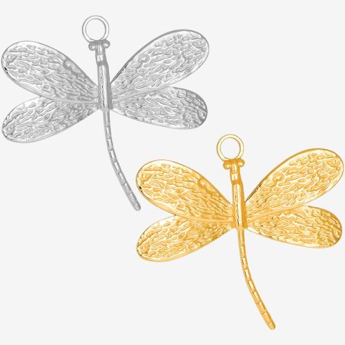 Stainless Steel Animal Pendants, 304 Stainless Steel, Dragonfly, Vacuum Ion Plating, DIY, more colors for choice, 44x42mm, Sold By PC