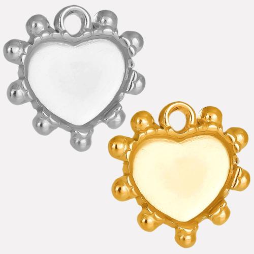 Stainless Steel Pendant Setting, 304 Stainless Steel, Heart, Vacuum Ion Plating, DIY, more colors for choice, 16x15mm, Sold By PC