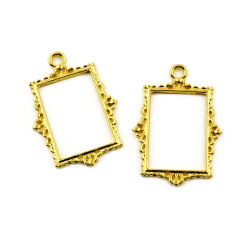 Tibetan Style Pendants, Rectangle, gold color plated, DIY, 28x39mm, 100PCs/Bag, Sold By Bag