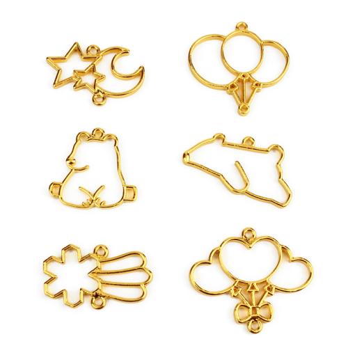 Tibetan Style Connector, gold color plated, DIY & different styles for choice & 1/1 loop, more colors for choice, 100PCs/Bag, Sold By Bag