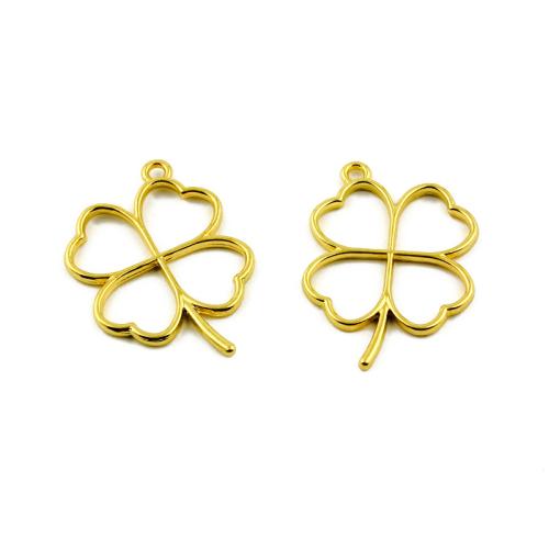 Tibetan Style Clover Pendant, Four Leaf Clover, gold color plated, DIY, 27x33mm, 100PCs/Bag, Sold By Bag