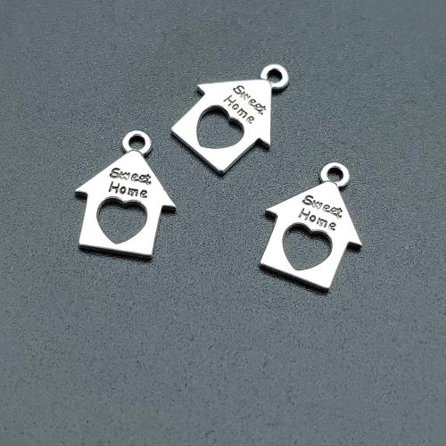 Tibetan Style Pendants, House, antique silver color plated, DIY, 12x17mm, 100PCs/Bag, Sold By Bag