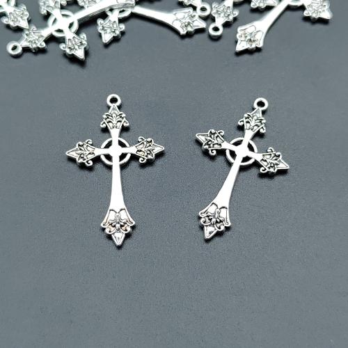 Tibetan Style Cross Pendants, antique silver color plated, DIY, 26x43mm, 100PCs/Bag, Sold By Bag