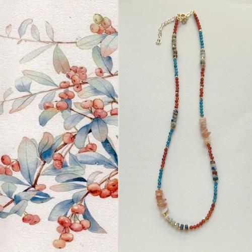 Natural Gemstone Necklace, with 8cm extender chain, fashion jewelry, more colors for choice, Length:45 cm, Sold By PC