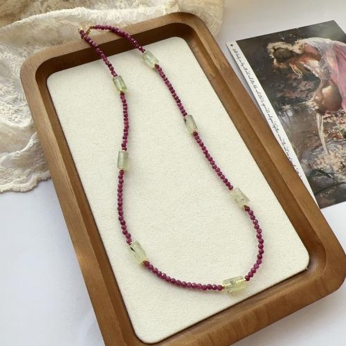 Natural Gemstone Necklace, fashion jewelry & different length for choice, more colors for choice, Sold By PC