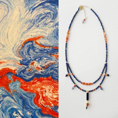 Collier bijoux de pierre gemme, avec 7cm chaînes de rallonge, bijoux de mode, couleurs mélangées, Longueur:42 cm, Vendu par PC