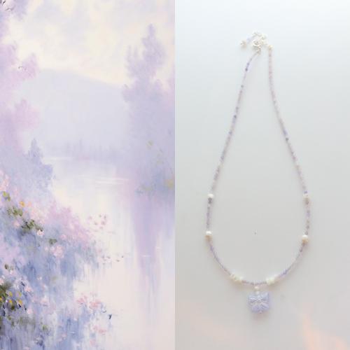 Collier bijoux de pierre gemme, avec Shell Pearl & perle d'eau douce cultivée, bijoux de mode, couleurs mélangées, Longueur:38 cm, Vendu par PC