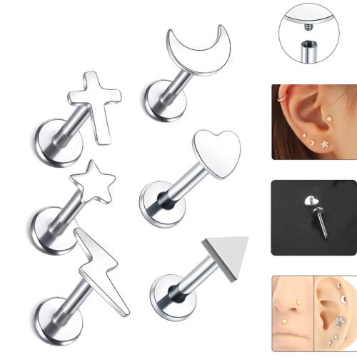 Mode Persönlichkeit Piercing Schmuck und Accessoires, Titan Legierung, poliert, unisex & verschiedene Größen vorhanden & verschiedene Stile für Wahl, originale Farbe, verkauft von PC